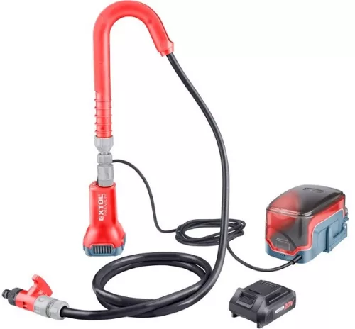 EXTOL-szivattyú akkus hordóürítő 20V kivezetőcsőve