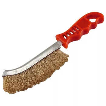 Drótkefe hajlított műanyag nyél, 24cm hosszú, 30mm