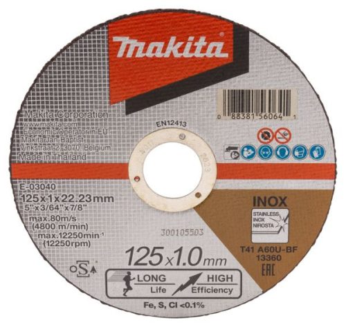 Makita vágókorong INOX 125x1mm A60U-BF
