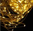 Led fűzér réz elemes (100LED/10m/10cm) meleg