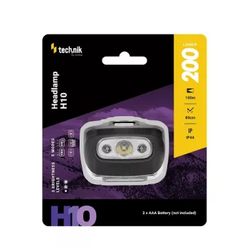 Fejlámpa Technik LED 200 lumen+piros fény (+3AAA)