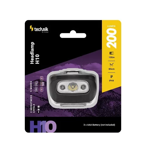 Fejlámpa Technik LED 200 lumen+piros fény (+3AAA)