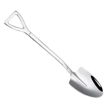 Ásó alakú kávéskanál ezüst 12 cm
